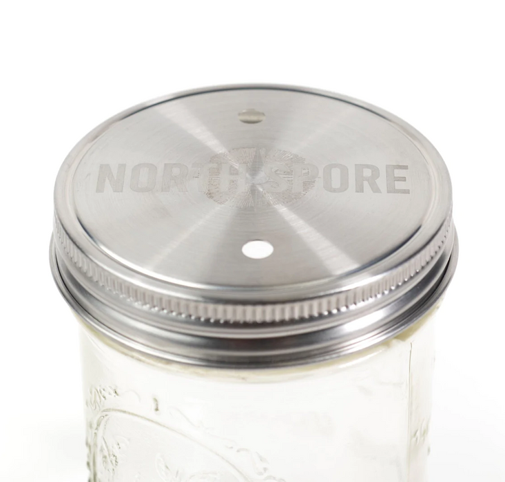 6 pc. Stainless 'Wide Mouth' Culture Jar Lid with Port & Filter