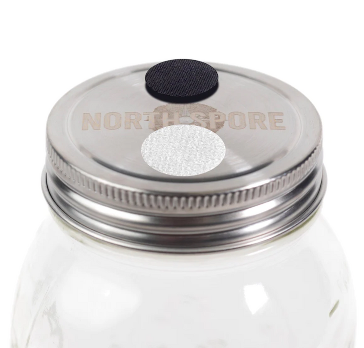 Culture Jar Lid with Port & Filter - 6 pc. Stainless 'Regular Mouth'
